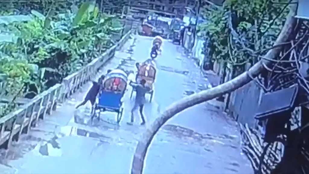 ৭ সেপ্টেম্বর ভোরে মোহাম্মদপুরে ধারালো অস্ত্র নিয়ে রিকশা আরোহীর ওপর ছিনতাইকারীদের হামলার এই দৃশ্য সিসিটিভি ভিডিওতে ধরা পড়ে। 