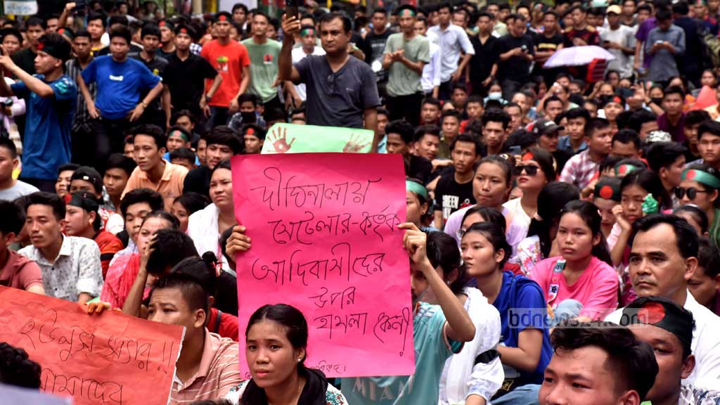 পাহাড়ে সহিংসতা: চট্টগ্রামে বিক্ষোভ