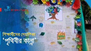 শিক্ষার্থীদের দেয়ালিকায় জলবায়ু বদলের প্রভাব