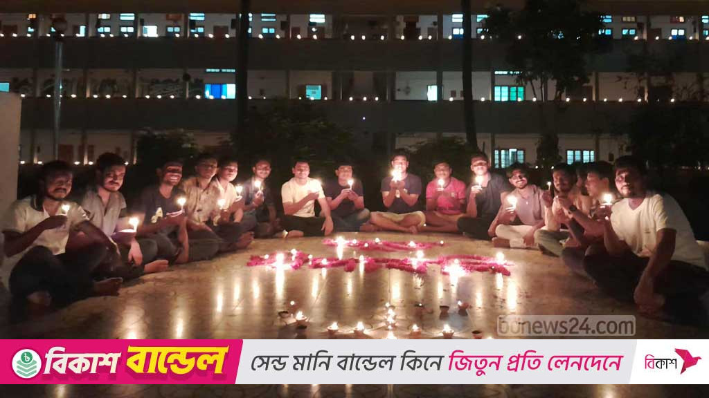 সহস্র প্রদীপে আলোকিত রাবি, শ্যামা পূজায় ‘শুভশক্তির আরাধনা’