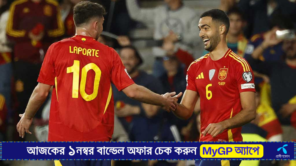 মেরিনোর জোড়া গোল, স্পেনের চারে চার