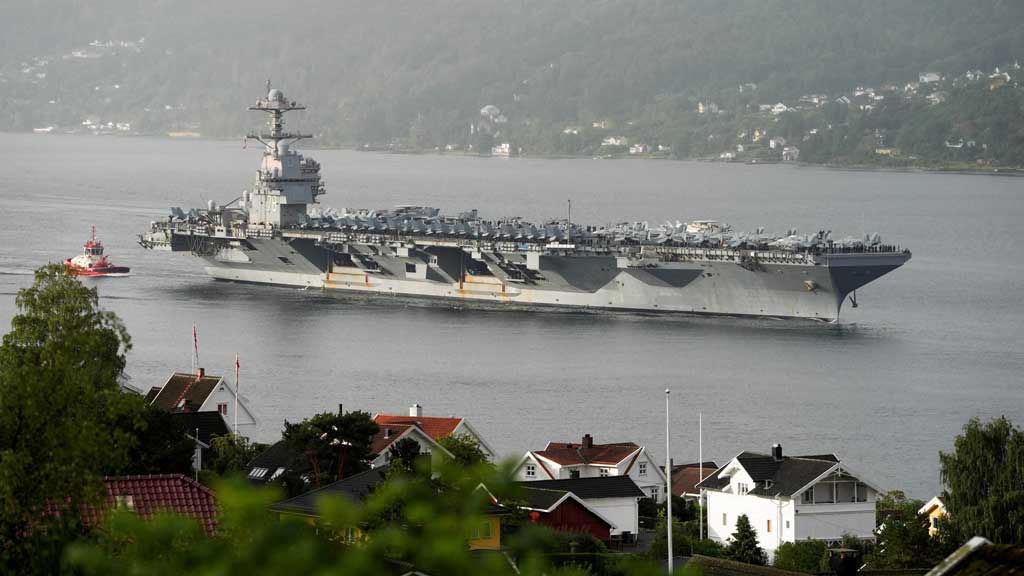 ক্যারিবীয় সাগরে জেরাল্ড ফোর্ড বিমানবাহী রণতরী বহর মোতায়েন করে পেন্টাগন তাদের সামরিক শক্তি আরও জোরদার করেছে। ছবি: রয়টার্স