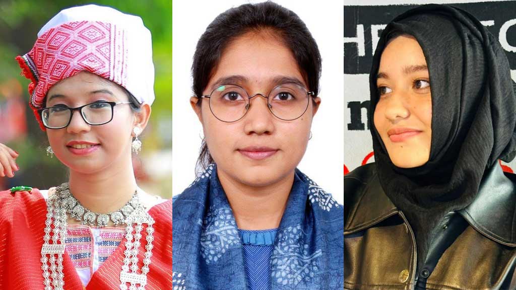 রুপাইয়া শ্রেষ্ঠা তঞ্চঙ্গা, সানজিদা আহমেদ তন্বি ও উম্মে উসওয়াতুন রাফিয়া।