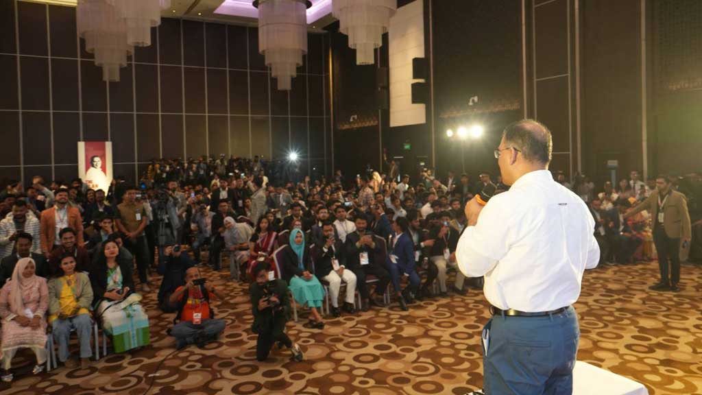 চট্টগ্রামে 'ইয়ুথ পলিসি টক' বিএনপির চেয়ারম্যান তারেক রহমান। ছবি: বিএনপি মিডয়িা সেল