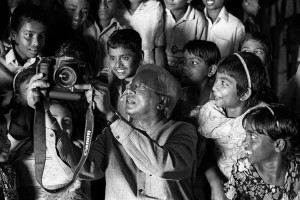 Sir Fazle Hasan Abed with students of a BRAC primary school. Photo courtesy: BRAC. 