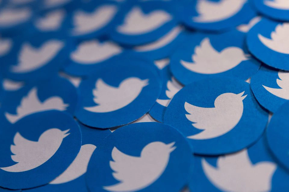 Printed Twitter logos are seen in this picture illustration taken April 28, 2022.  REUTERS/Dado Ruvic/Illustration