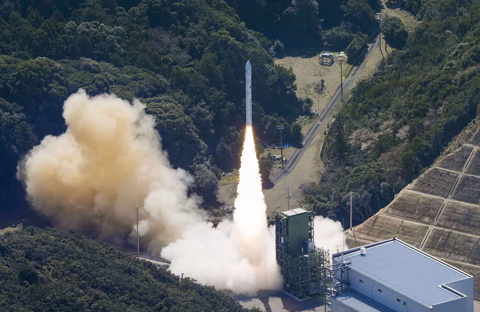 Japan's Space One's small, solid-fueled Kairos rocket lifts off before exploding, shortly after launch at Space One's launching pad on the tip of Kii peninsula in Kushimoto town, Wakayama prefecture, Japan.  REUTERS via Kyodo