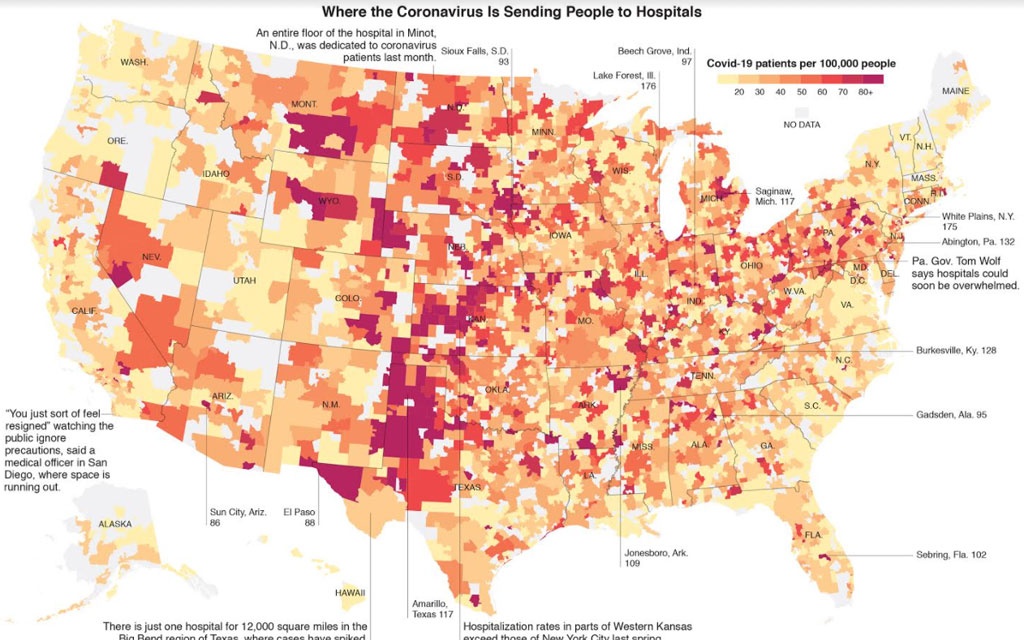 ‘There’s no place for them to go’ ICU beds near capacity across US