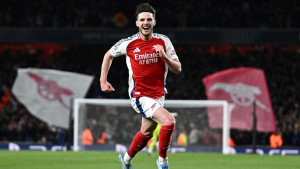 Rice double fires Arsenal to 3-0 win over Real