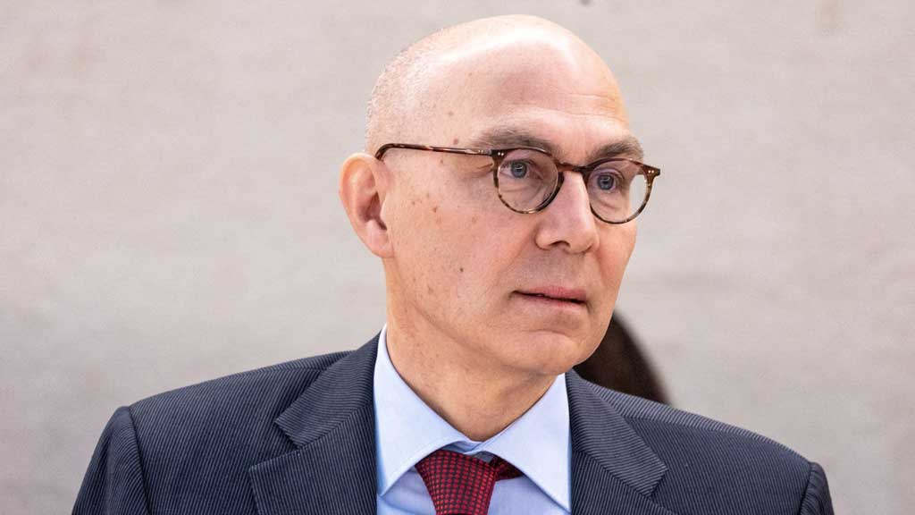 FILE PHOTO: Volker Turk, United Nations High Commissioner for Human Rights, addresses the Human Rights Council at the UN in Geneva, Switzerland, Feb 29, 2024. REUTERS/Denis Balibouse/File Photo