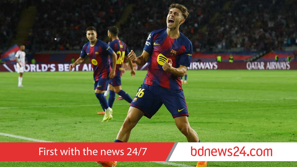 Fermin hat-trick inspires Barcelona to 6-1 rout of Olympiacos