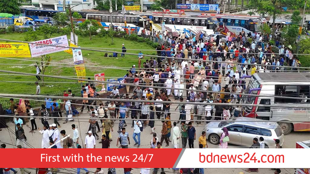 Dhaka-Mymensingh traffic resumes as United, Soukhin bus services halt