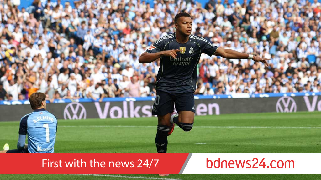 Mbappe shines as 10-Man Real Madrid hold on for 2-1 victory at Real Sociedad
