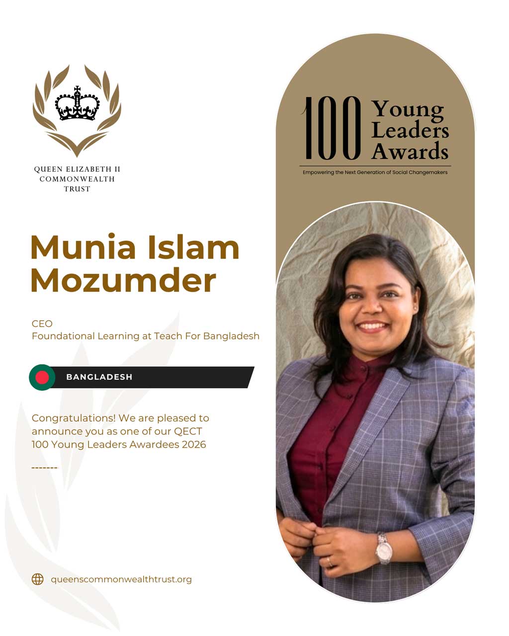 4 Bangladeshis in QECT young leaders list