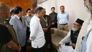 Tarique visits sick MP during parliament session break