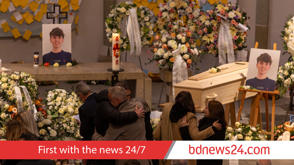 Teen footballer killed in Swiss bar fire laid to rest