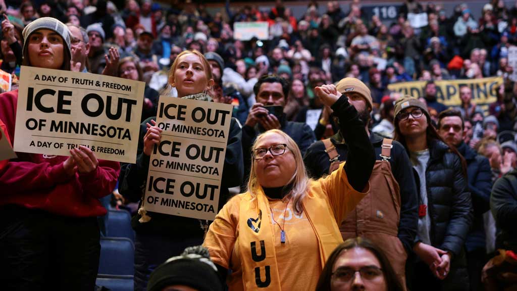 Thousands brave bitter cold to demand ICE exit